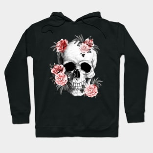 skeleton,floral,flower skull, roses Hoodie